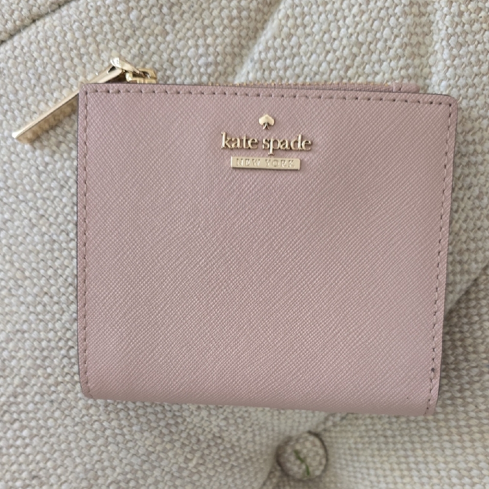 Kate Spade Blush Wallet with Gold Accents